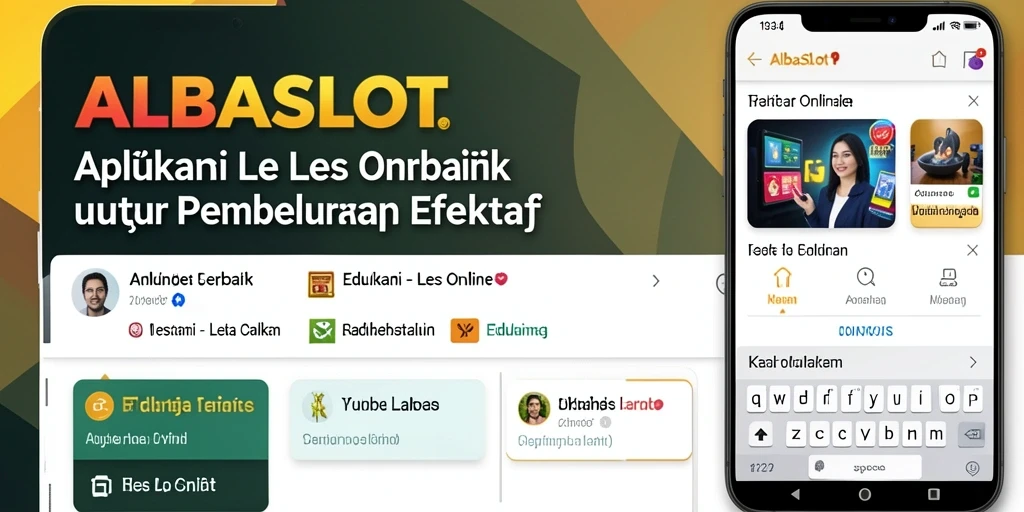 Antarmuka aplikasi ALBASLOT yang menarik dan interaktif untuk Les Online.
