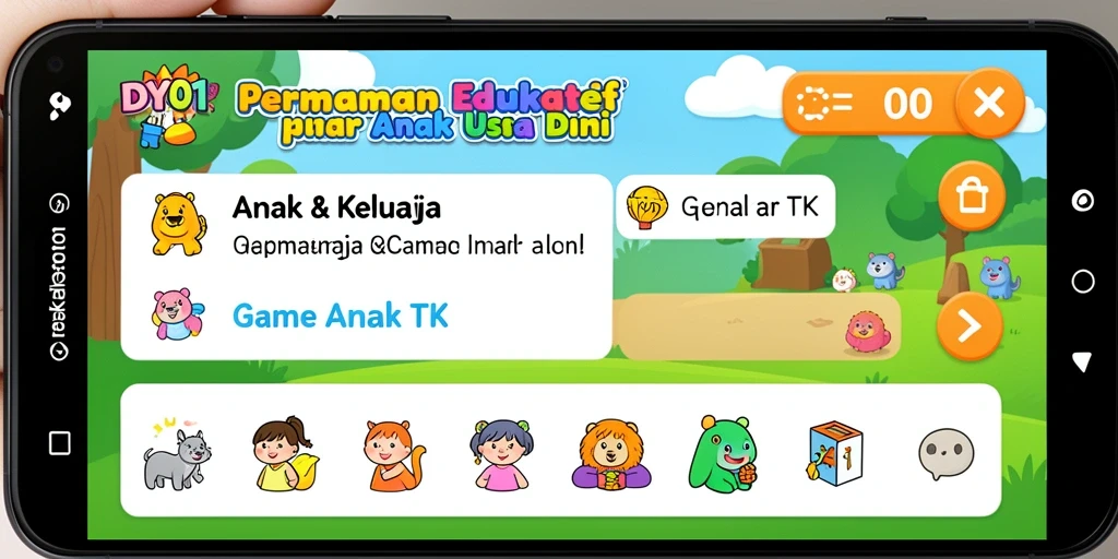 Tampilan antarmuka Game Anak TK DY01 yang menarik dan interaktif.
