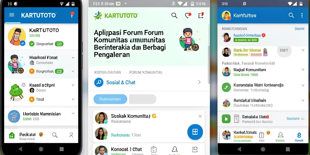 Tampilan antarmuka aplikasi KARTUTOTO untuk forum komunitas.
