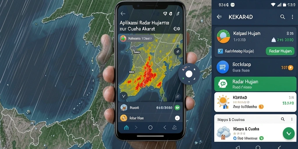 Tampilan antarmuka aplikasi Radar Hujan KEKAR4D yang informatif dan interaktif.