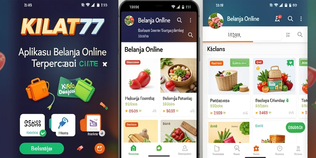 Tampilan antarmuka aplikasi KILAT77 untuk belanja online