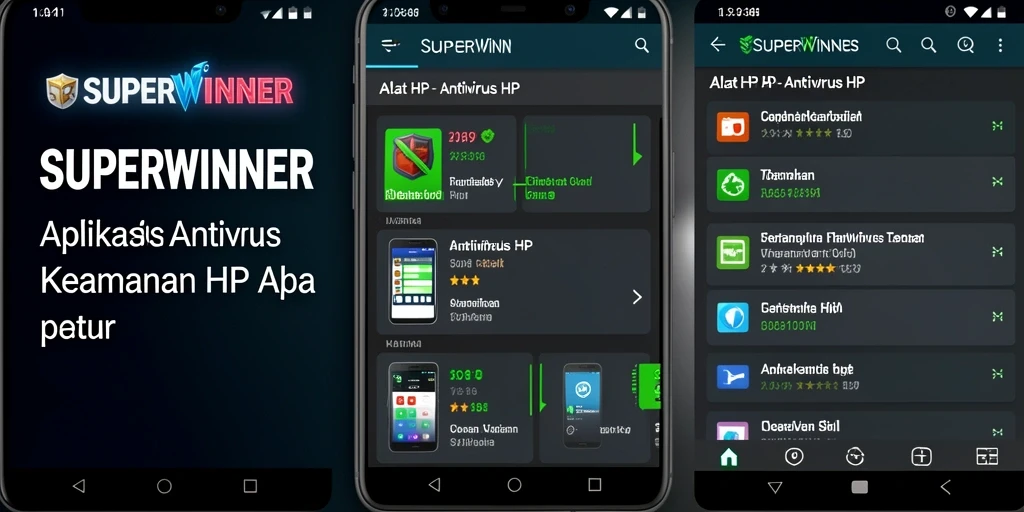 Tampilan antarmuka aplikasi SUPERWINNER yang user-friendly.