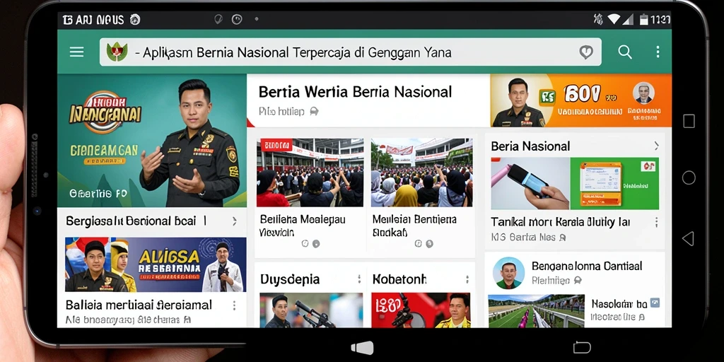 Antarmuka aplikasi T6 yang menampilkan berita terbaru.