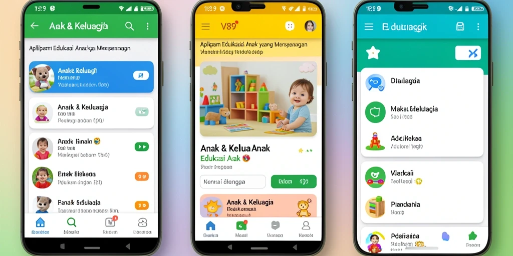 Antarmuka V89 yang menarik untuk anak-anak berfungsi sebagai edukasi.