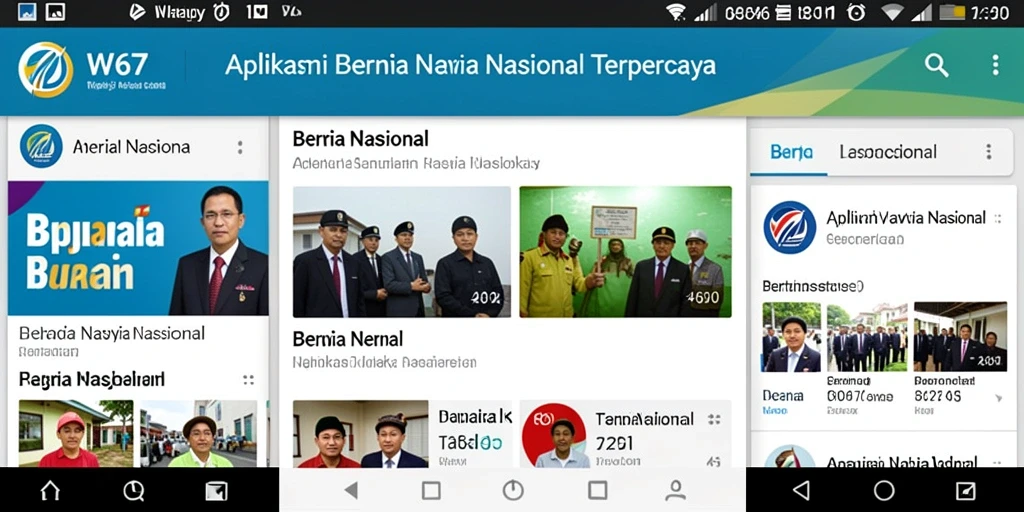 Antarmuka W67 menampilkan berita terkini dengan jelas.